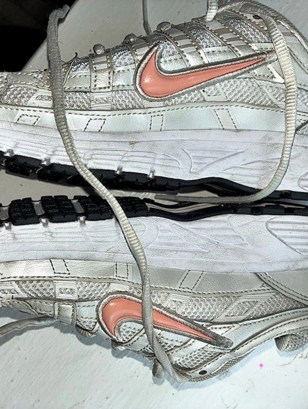 Nike P-6000 Metallic Silver Sunset Pulse Athletic Shoes